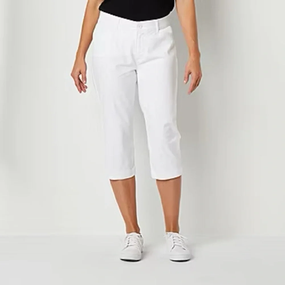 Two Pairs of Women’s Secretly Slender Capri Pants, Khaki & White, Size 10, NWT - Picture 2 of 7